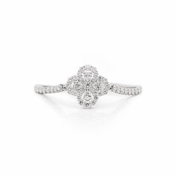 Floral Diamond Cluster Tennis Bracelet
