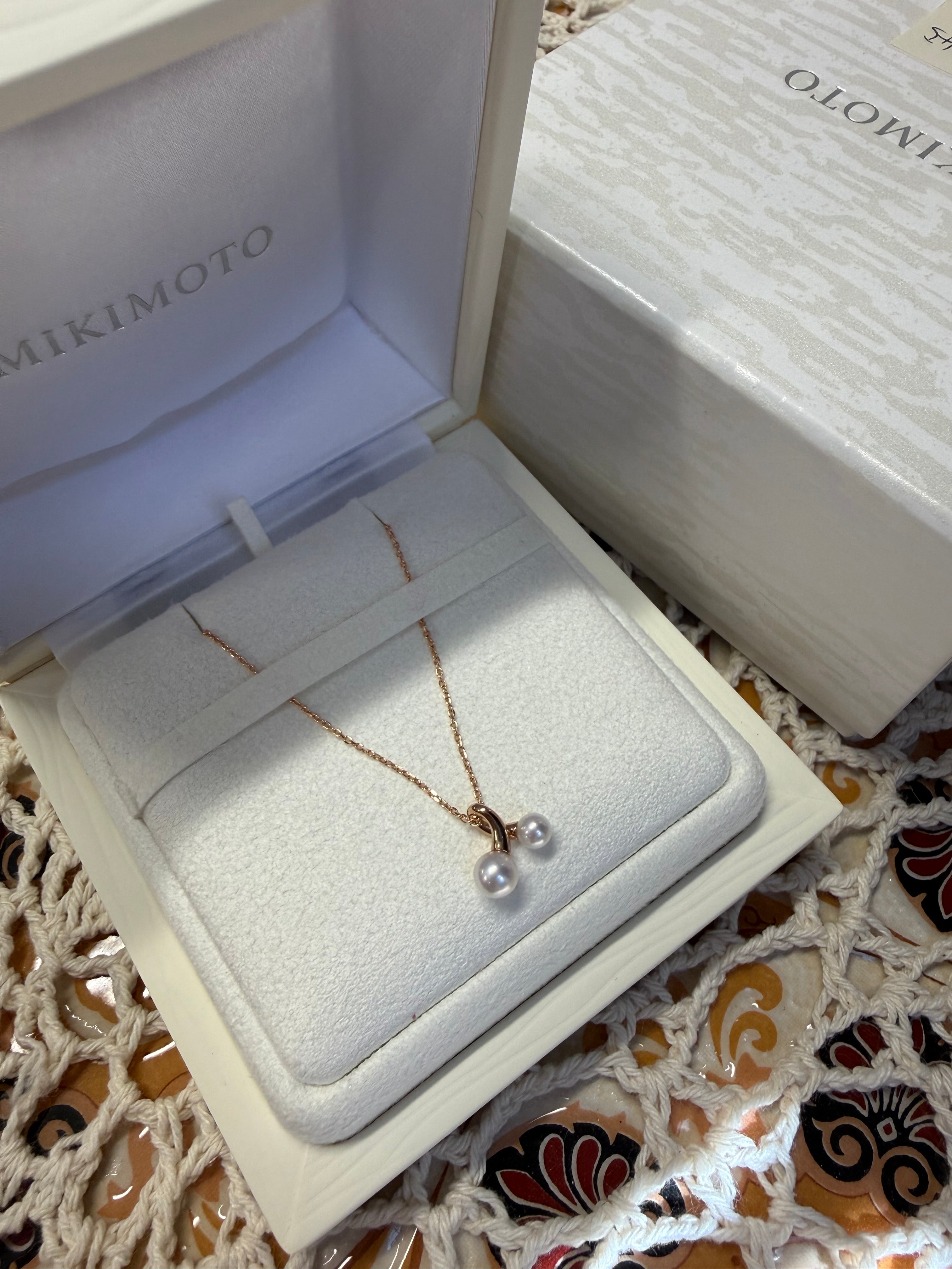 Mikimoto Akoya Cultured Pearl Cherry Pendant Necklace in Rose Gold