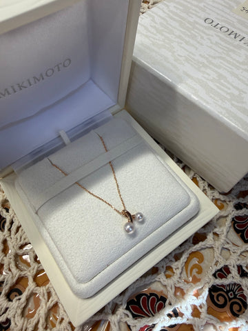 Mikimoto Akoya Cultured Pearl Cherry Pendant Necklace in Rose Gold