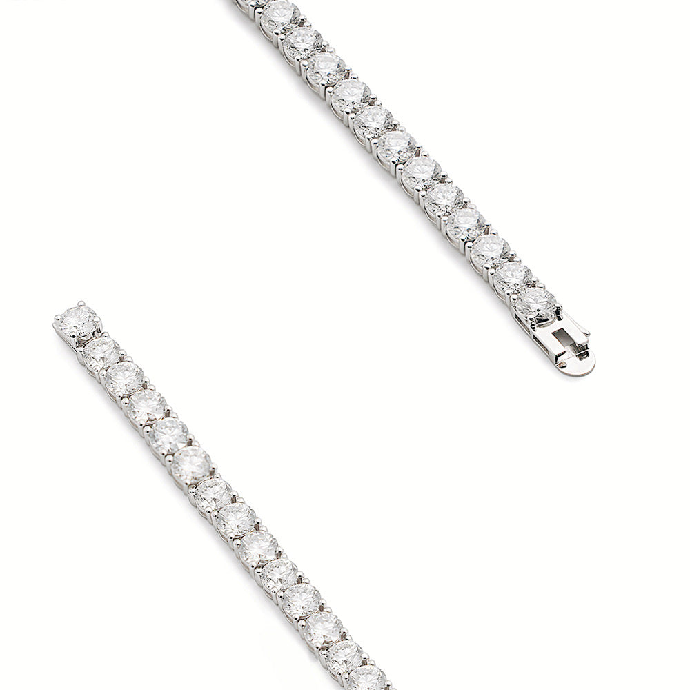 14K Gold Lab-Grown Diamond Round Brilliant Tennis Bracelet (≈0.28ct/p)