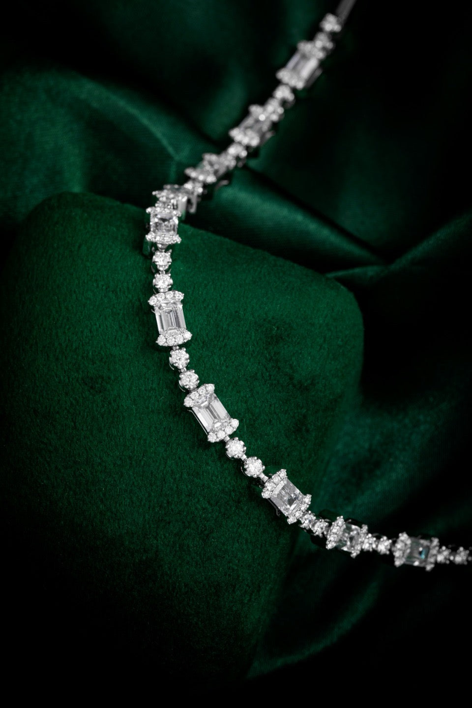 Mixed Cut Diamond Tennis Bracelet 7.34CT