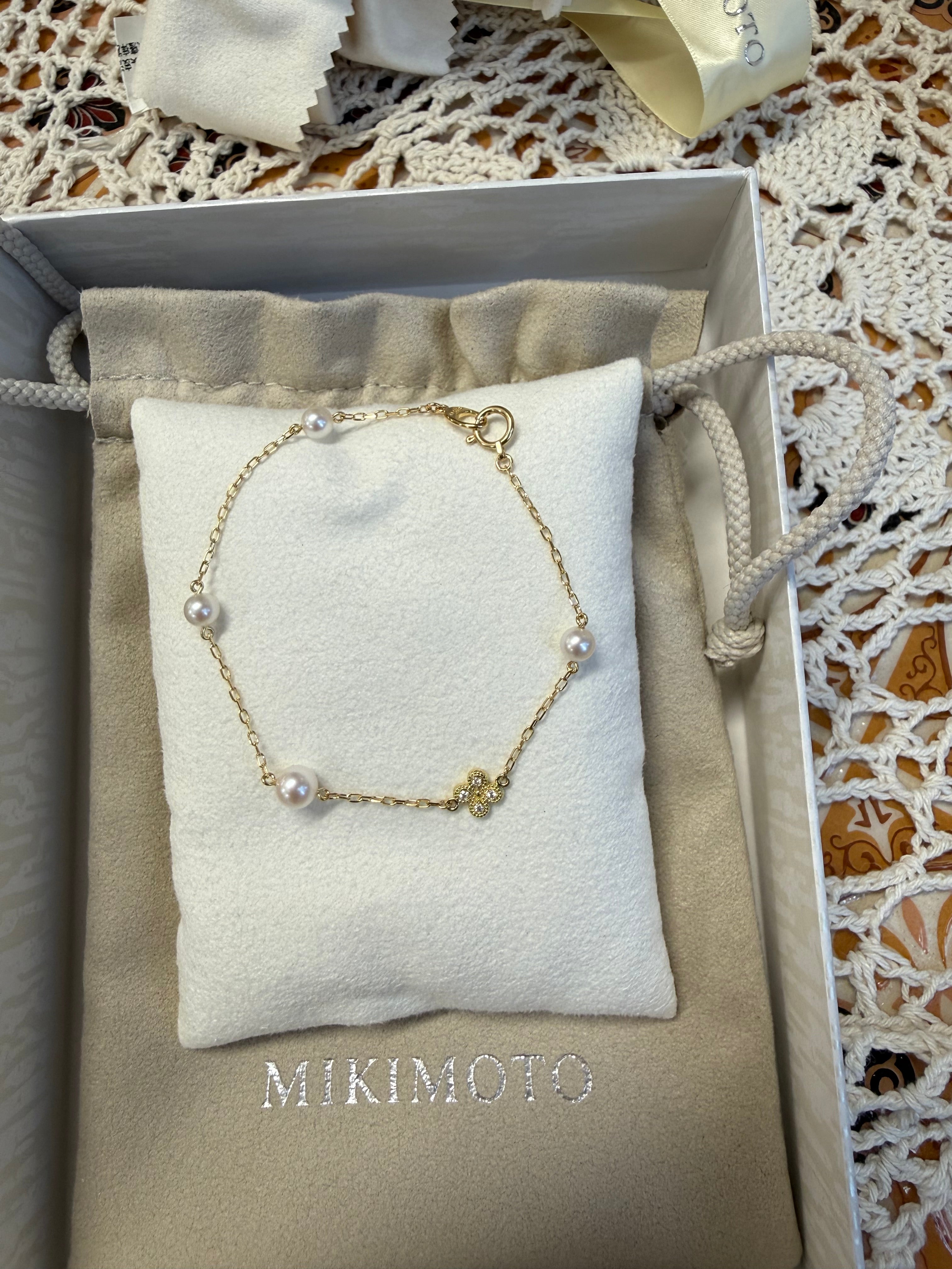 Mikimoto Akoya Cultured Pearl Clover Bracelet