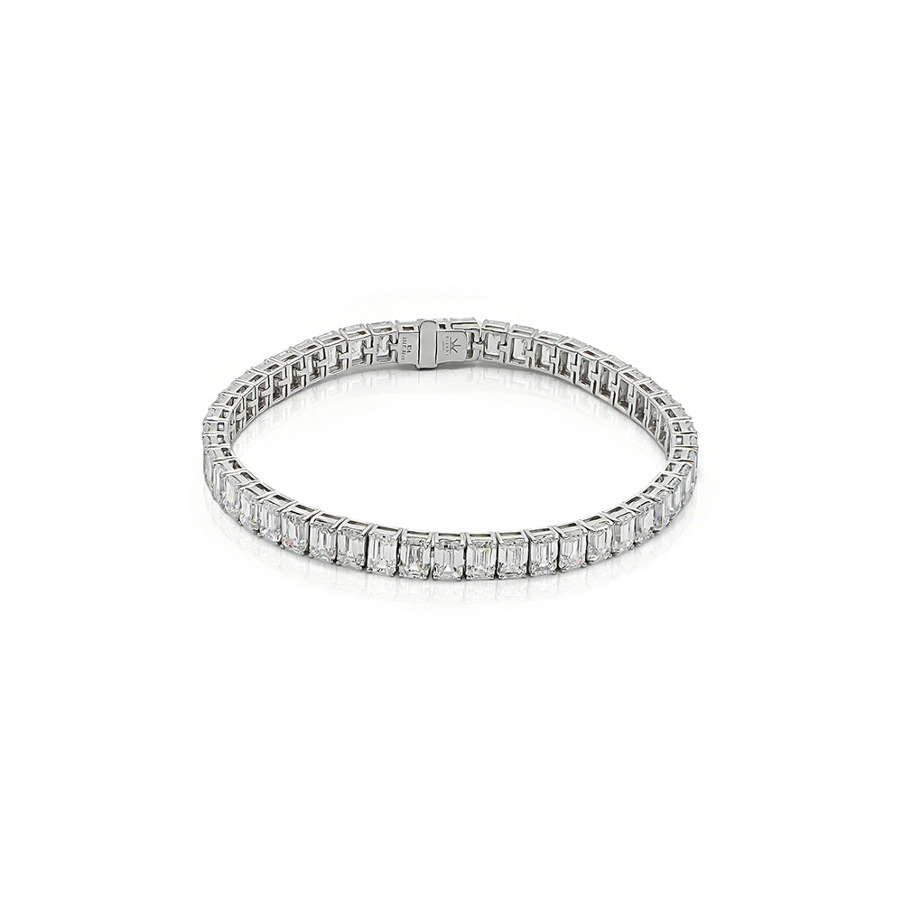 14K Gold Emerald-Cut Lab Grown Diamond Full Tennis Bracelet(≈0.3533ct/p)
