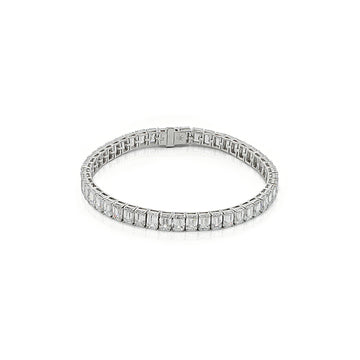 14K Gold Emerald-Cut Lab Grown Diamond Full Tennis Bracelet(≈0.3533ct/p)