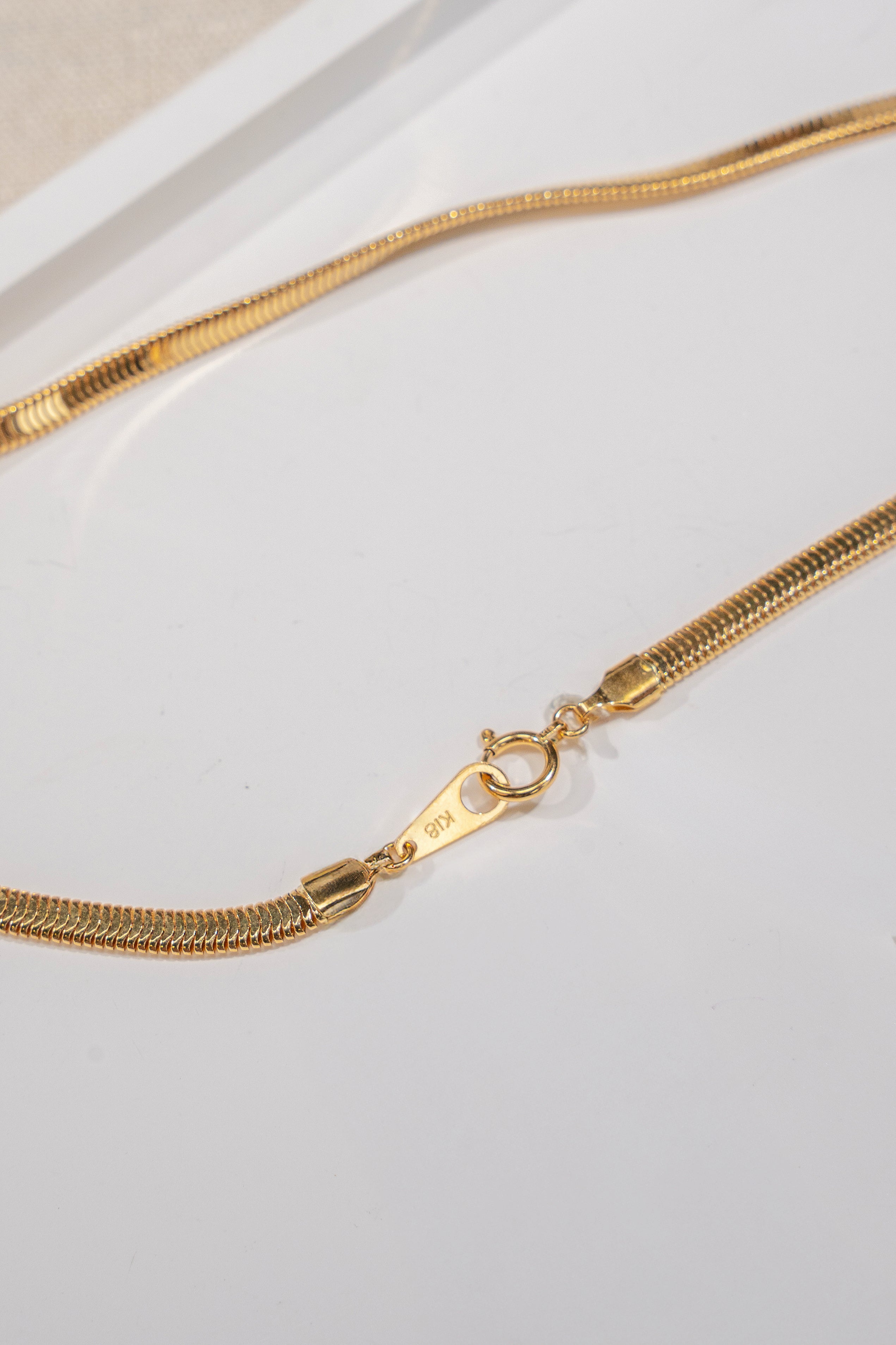 18K Solid Gold Snake Chain Necklace (3.5mm)