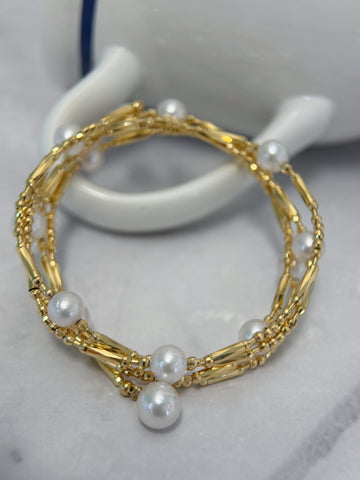 K18 Gold Akoya Pearl Magnetic Convertible Necklace & Bracelet
