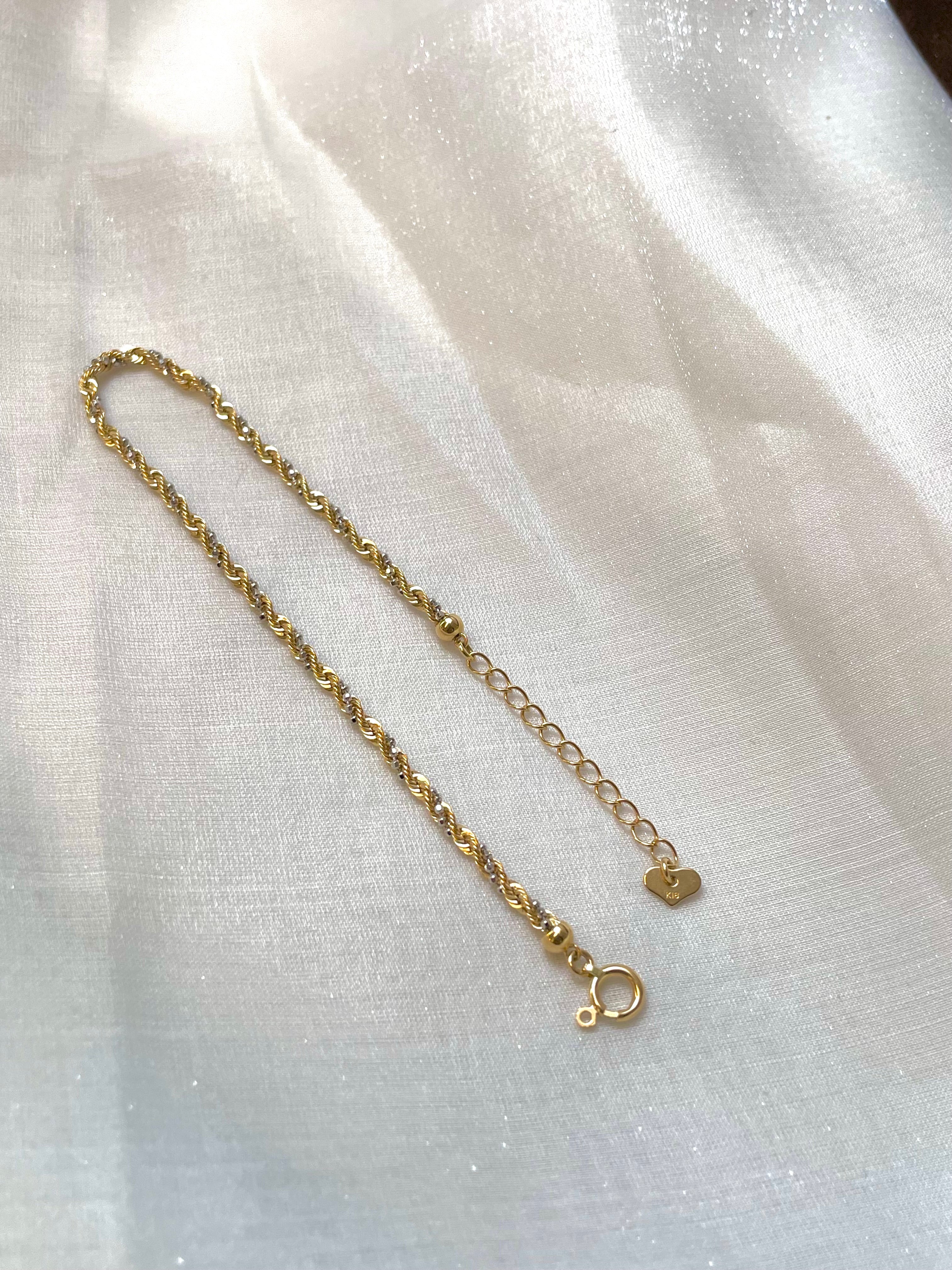 Rope Chain Bracelet 18K Gold & White Gold
