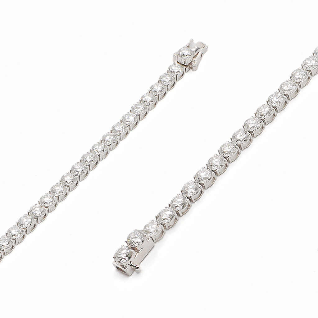 11.49ct Classic Full Diamond shaped Lab-Grown Diamond Tennis Bracelet