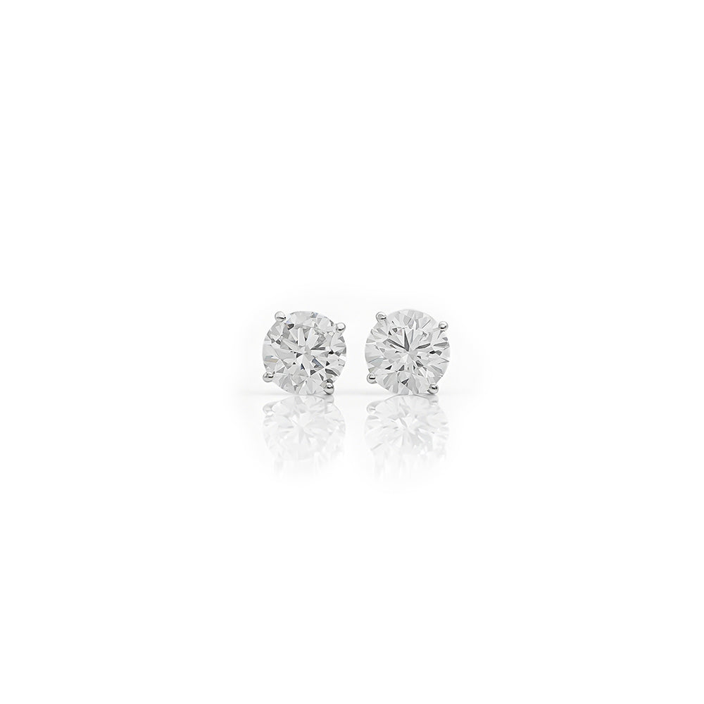 10K Gold Round Lab-Grown Diamond Stud Earrings