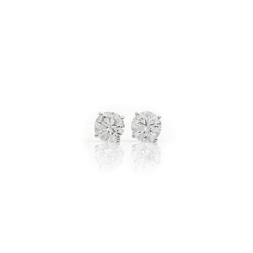 10K Gold Round Lab-Grown Diamond Stud Earrings