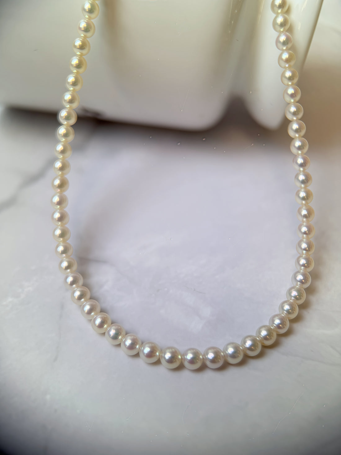 3.5-4mm Japanese Akoya Light Golden Pearl Necklace - AAA Quality