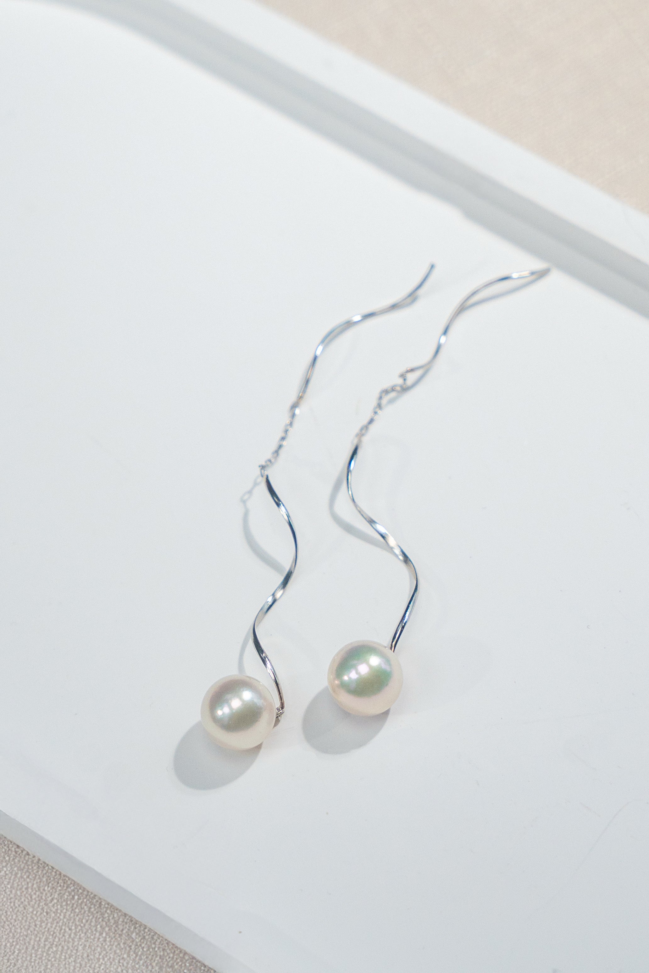 8.5-9mm Akoya Cultured Pearl Drop Earrings