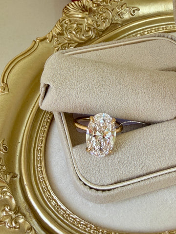 Oval Solitaire Diamond Ring 7CT