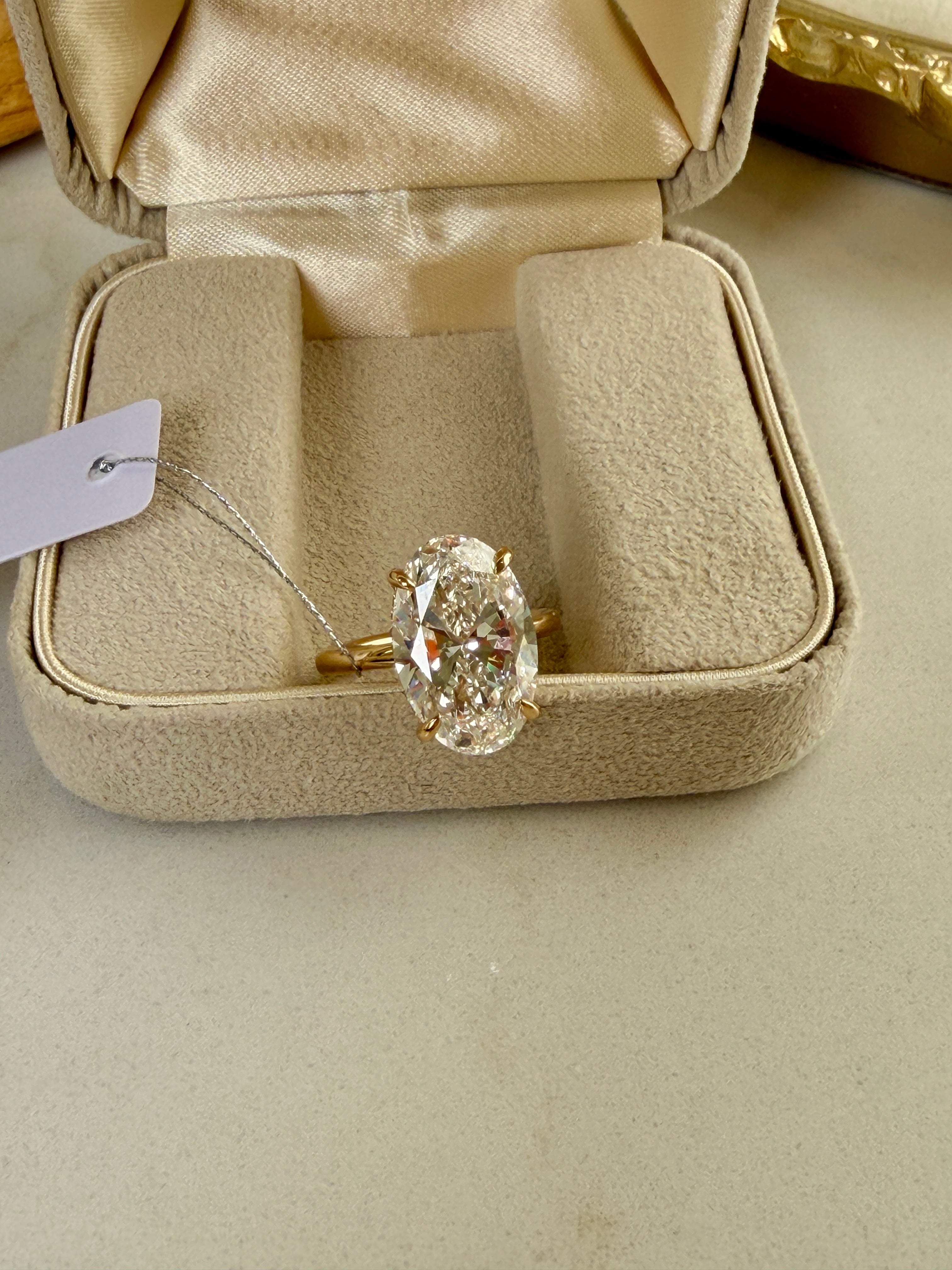 Oval Solitaire Diamond Ring 7CT
