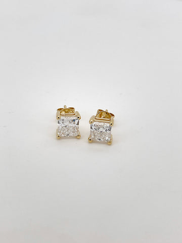 Princess Cut Lab Grown Diamond Stud Earrings 2CT