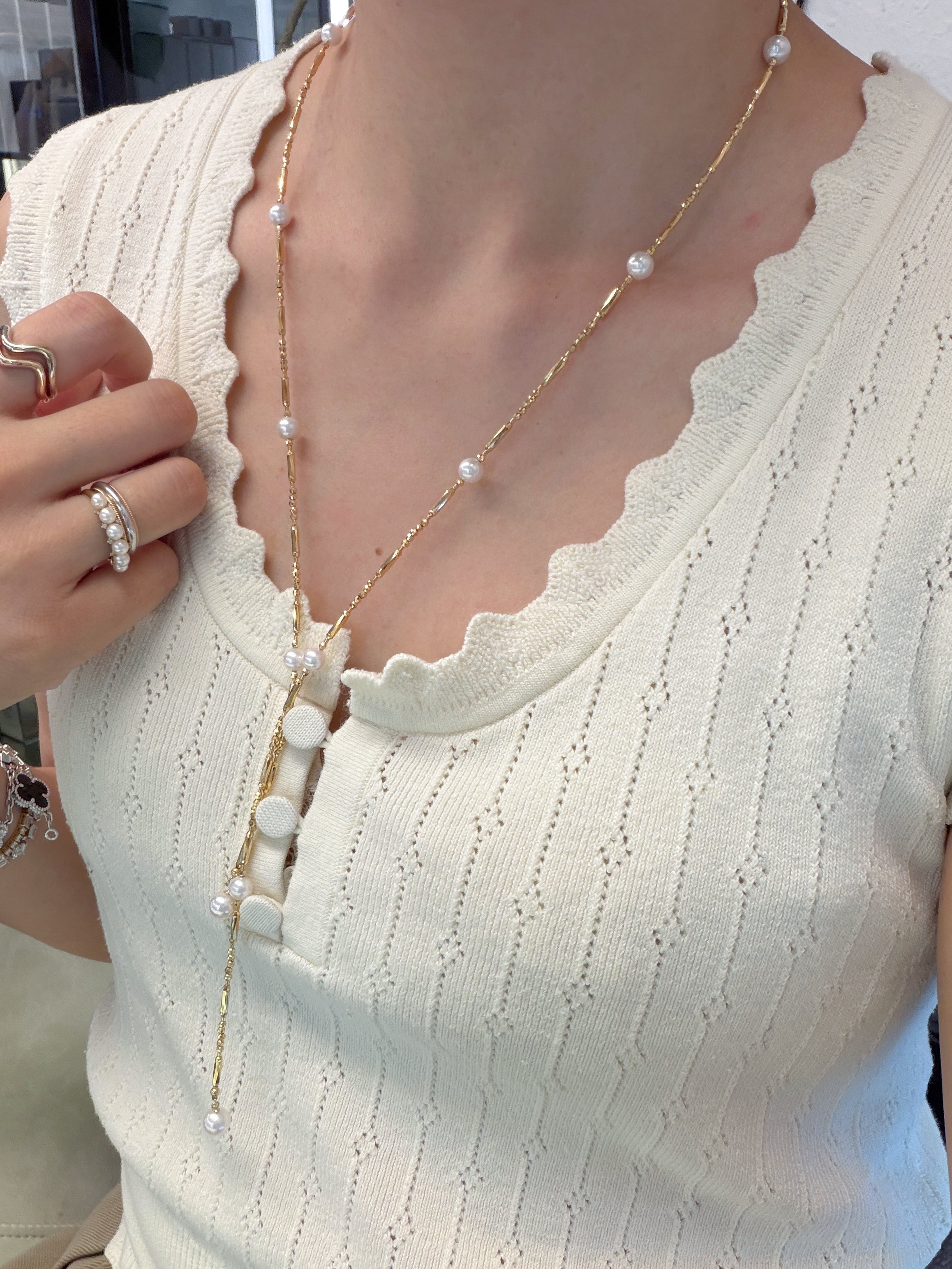 K18 Gold Akoya Pearl Magnetic Convertible Necklace & Bracelet
