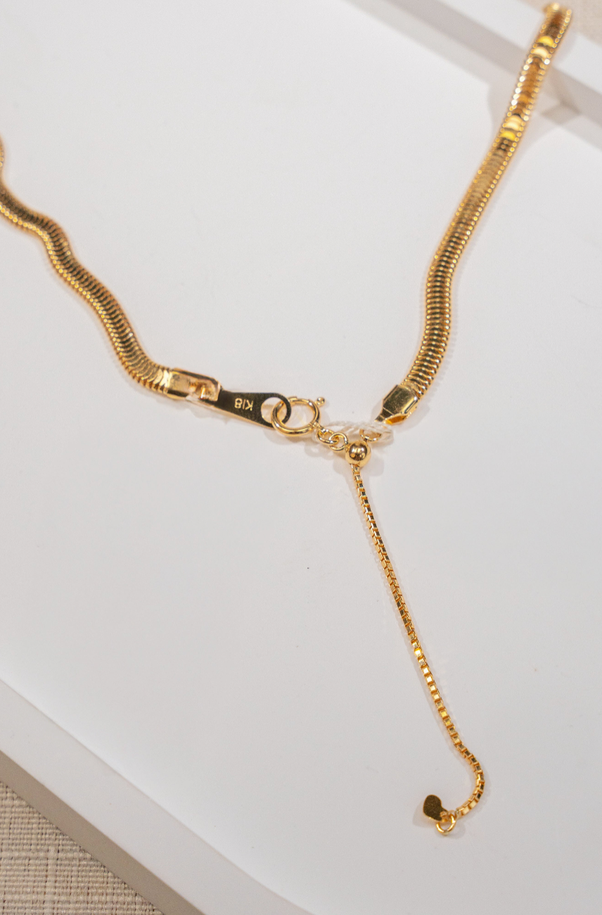 18K Solid Gold Snake Chain Necklace （3.5mm）