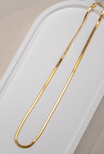 18K Solid Gold Snake Chain Necklace （3.5mm）