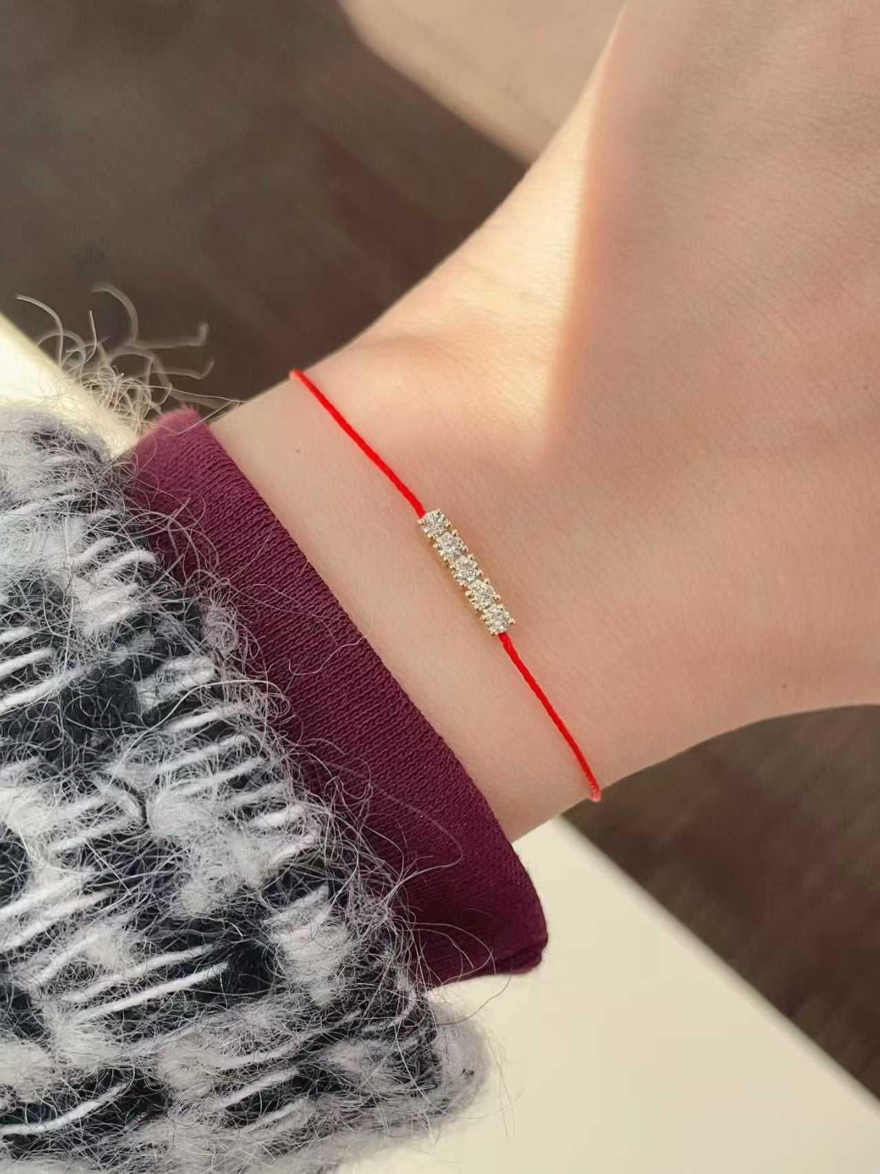 Red Line With 0.2CT Diamond