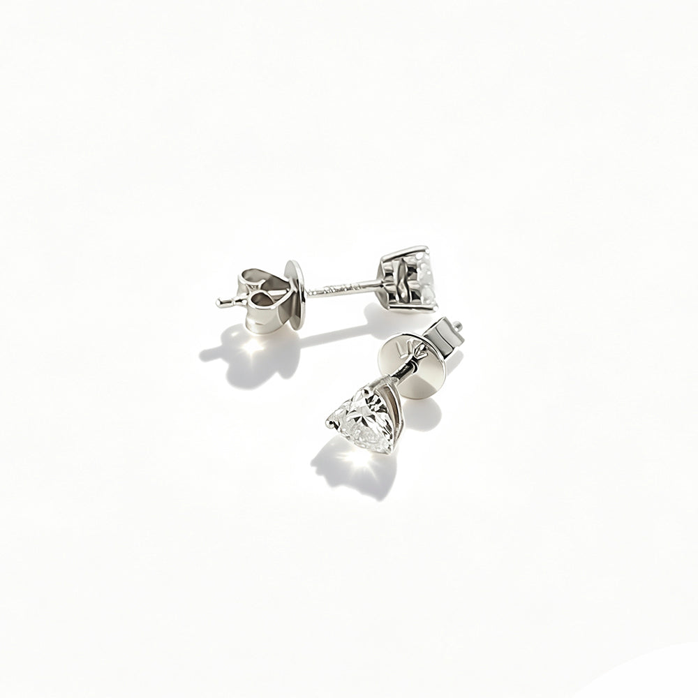 0.43 Classic Heart Full Diamond shaped Lab-Grown Diamond Earrings