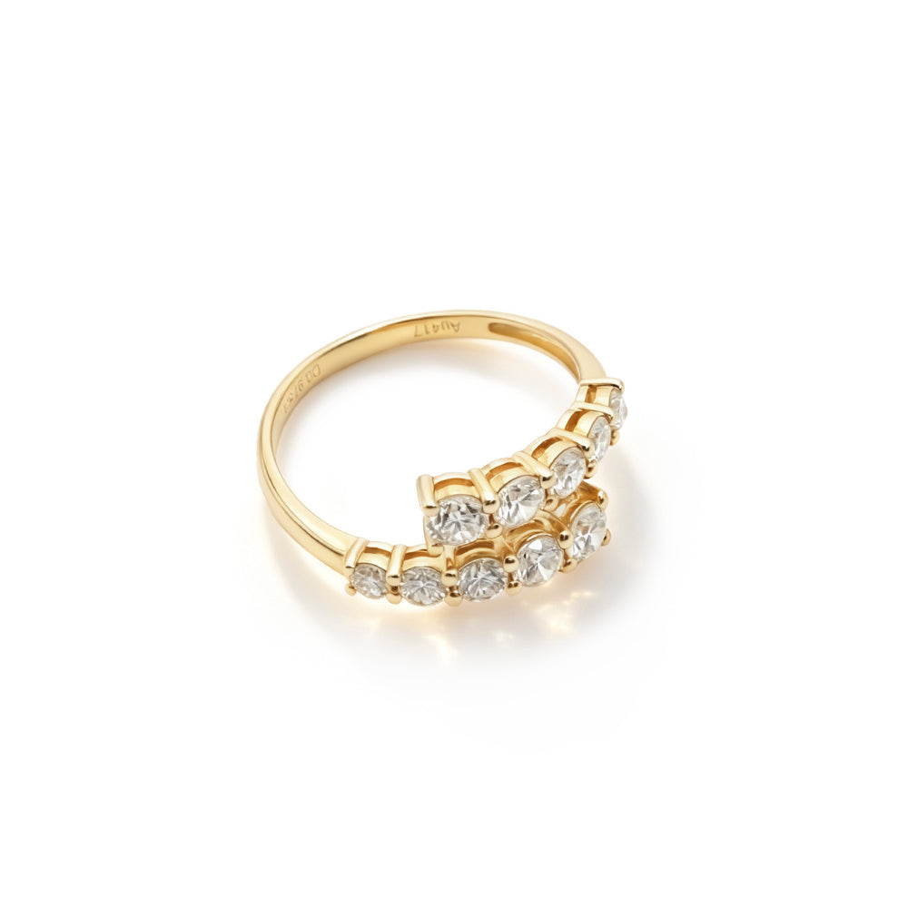 0.98ct Double row opening shape Lab-Grown diamond Ring