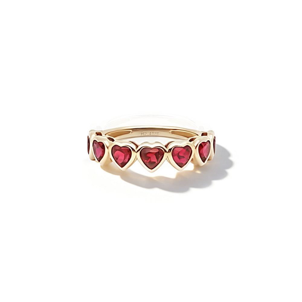 2.41ct heart-shape Lab-Grown Ruby Ring