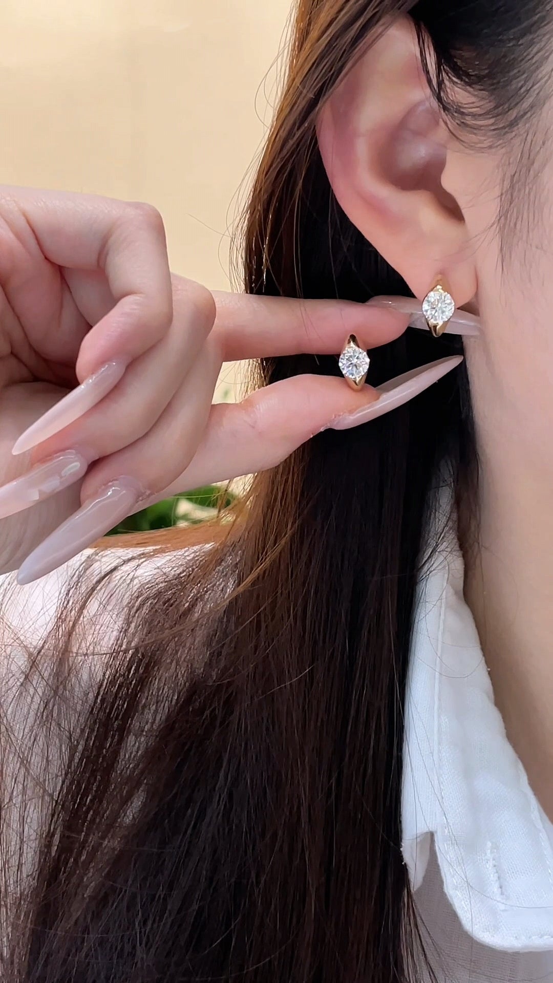 Solitaire Huggie Lab-Grown Diamond Earrings 2.0ct  in 18K Gold