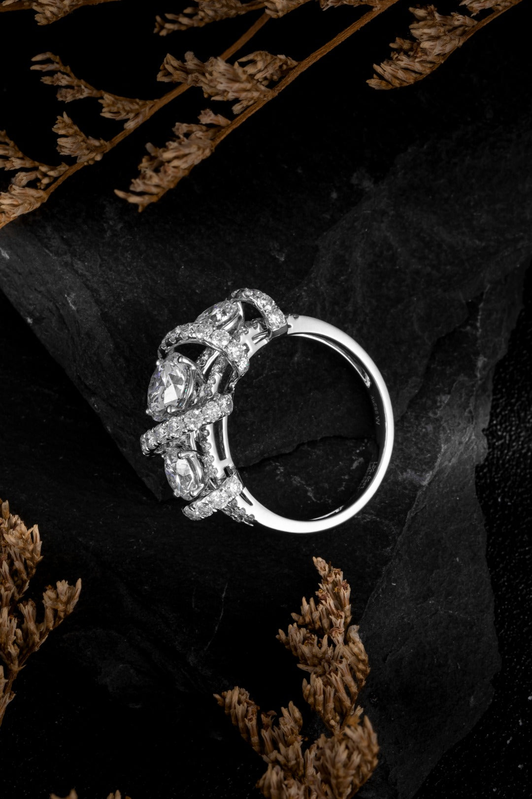 Three Stone Round Cut Lab-Grown Diamond Ring 2.95ct
