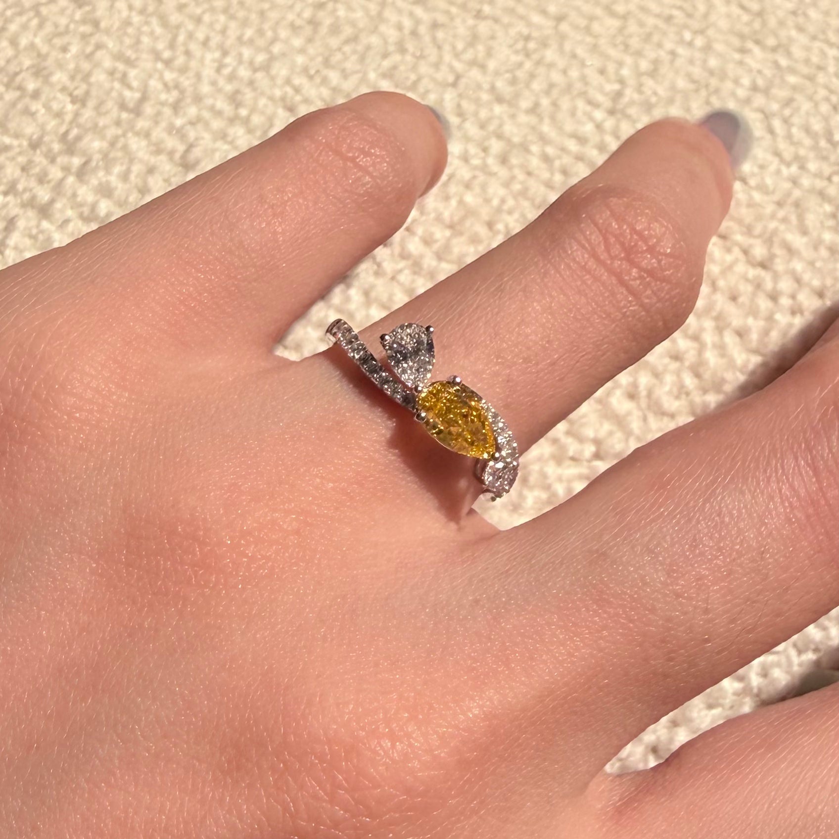 Pear Cut Lab-Grown Diamond Ring