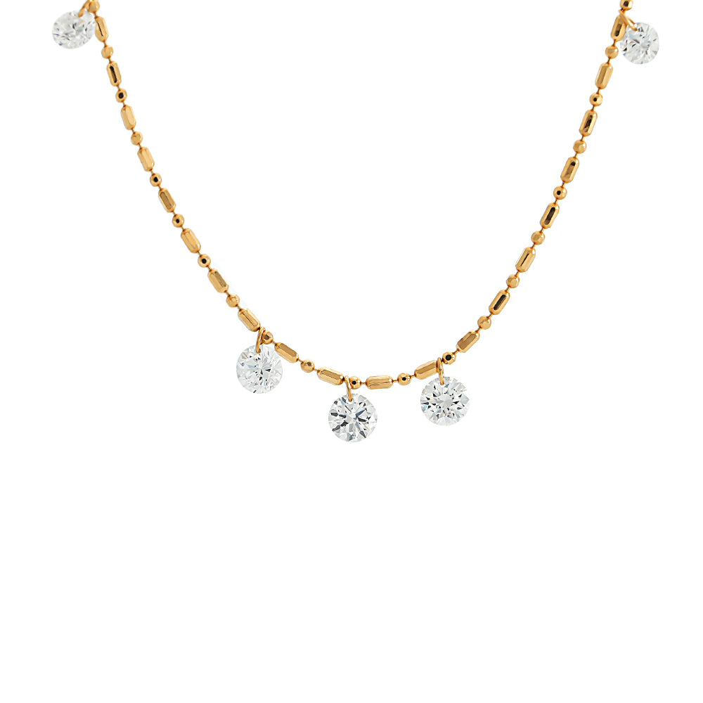 Dainty Diamond Station Necklace 0.95CT