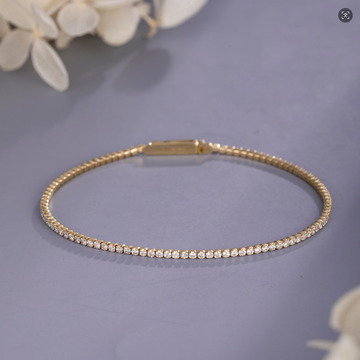 Round Lab‑Grown Diamond Tennis Bracelet in 14K Yellow Gold(1.14CT/1.23CT)