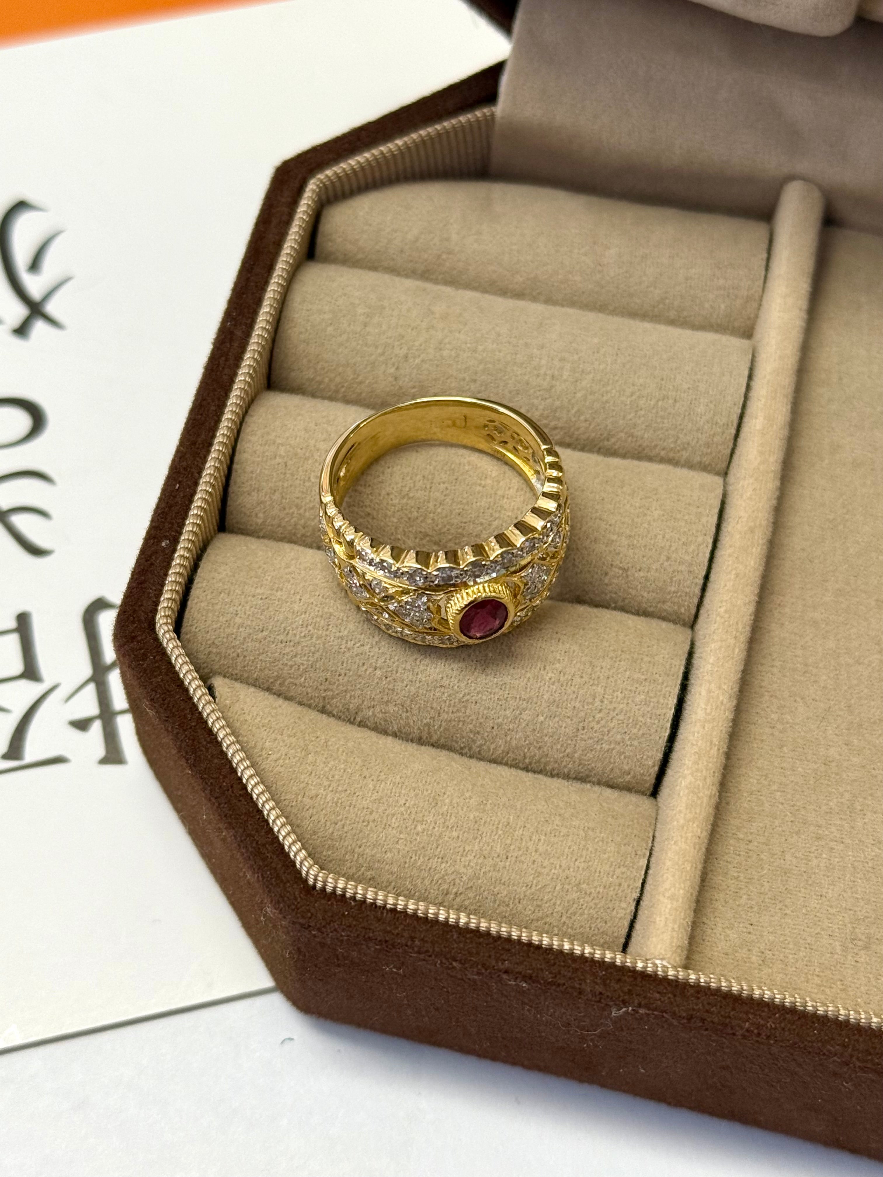 Ruby Ring In 18K Yellow Gold