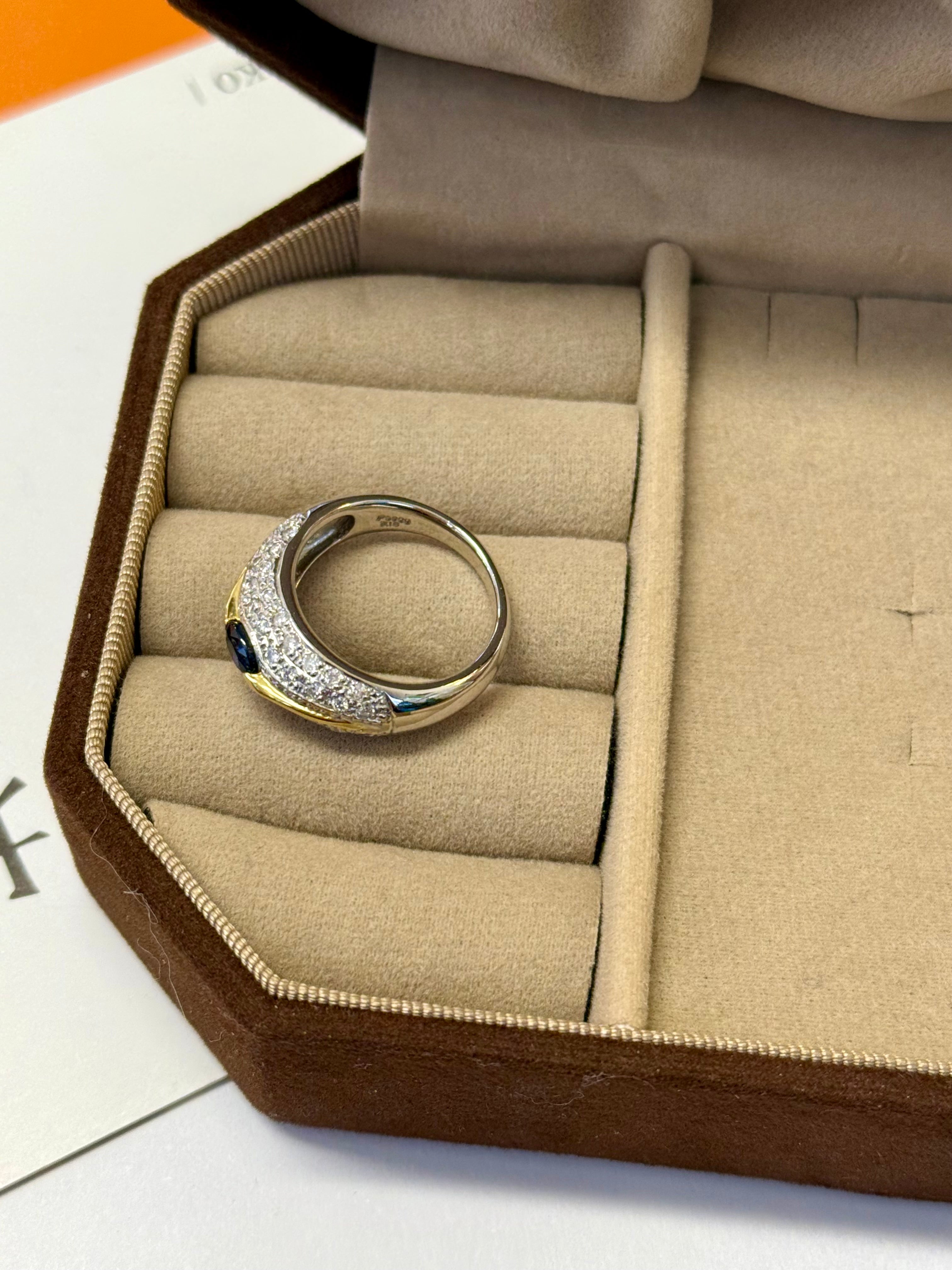Sapphire Ring In PT900&18K Yellow Gold