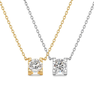 0.6CT Square-Set Lab-Grown Diamond Necklace