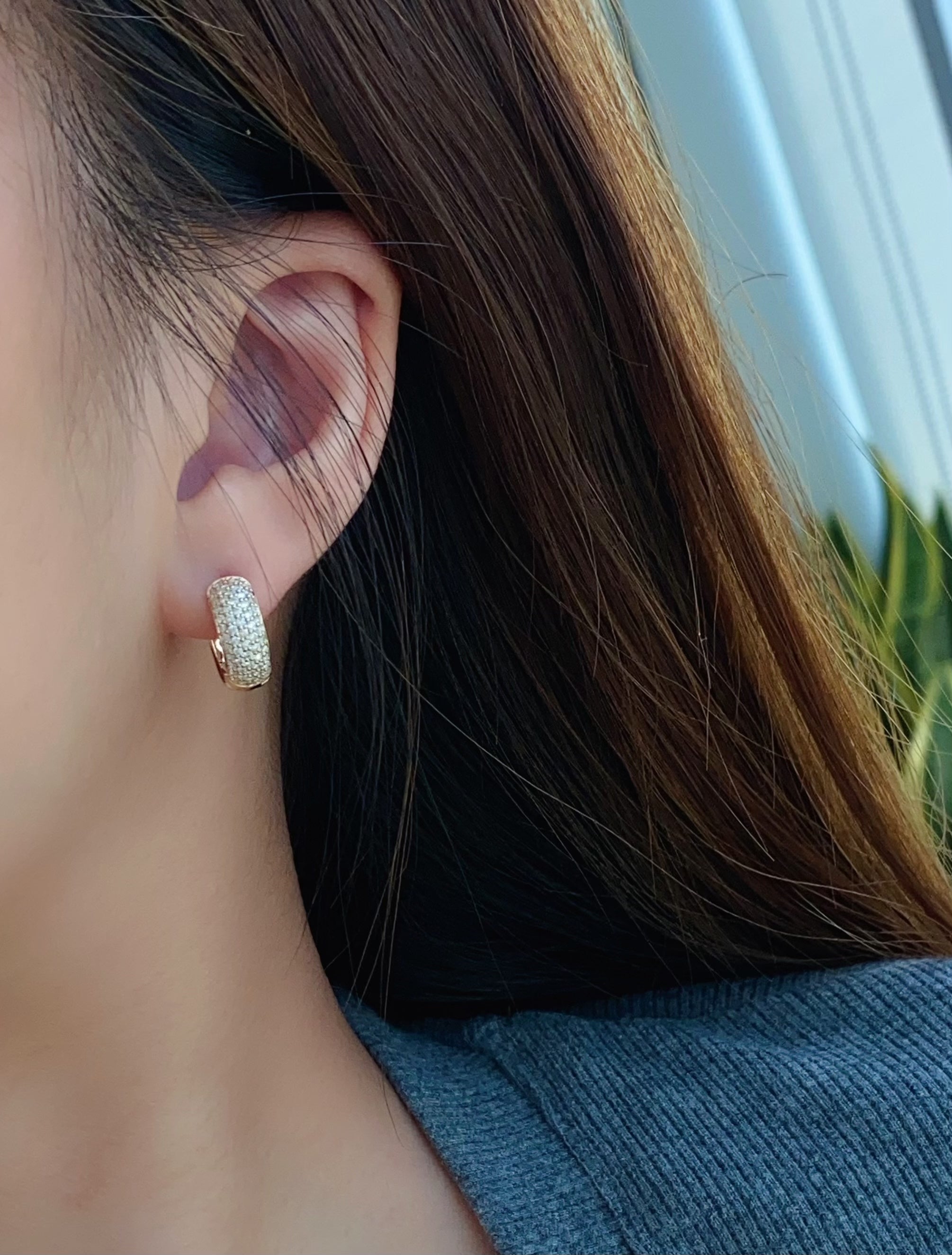 Natural Diamond Pavé Earrings