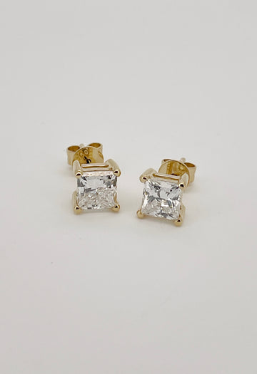 Princess Cut Lab Grown Diamond Stud Earrings 1.5CT