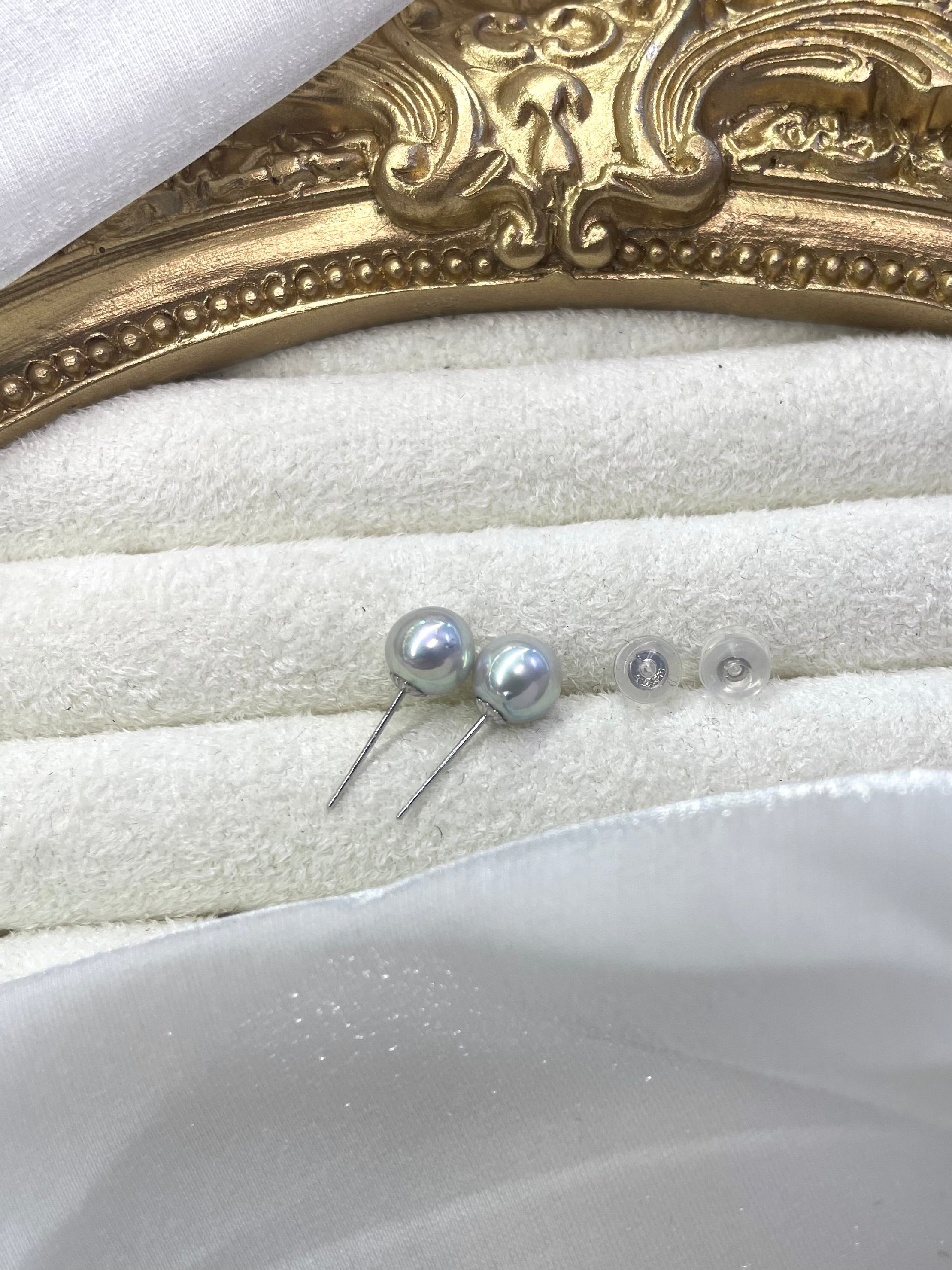 6.5-7mm Akoya Cultured Pearl Earrings in 18K Gold