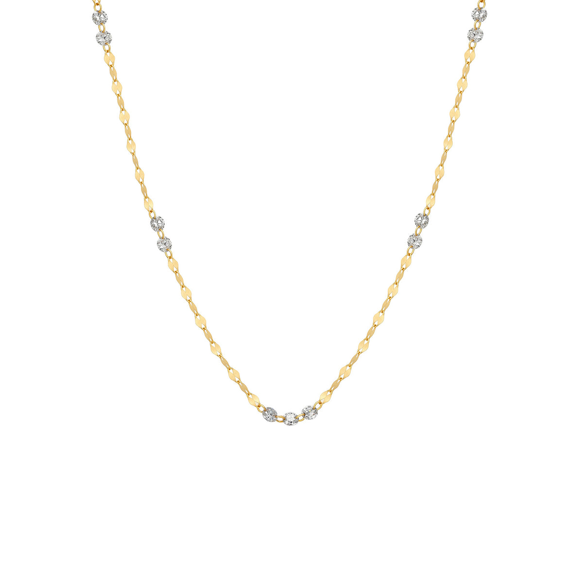 ⭐️1.11ct Lab-Diamond Round Flat Link Station Necklace 18K