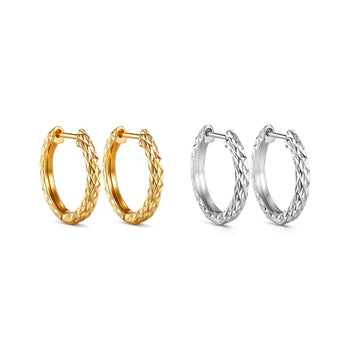 Diamond-pattern Hoop Earrings