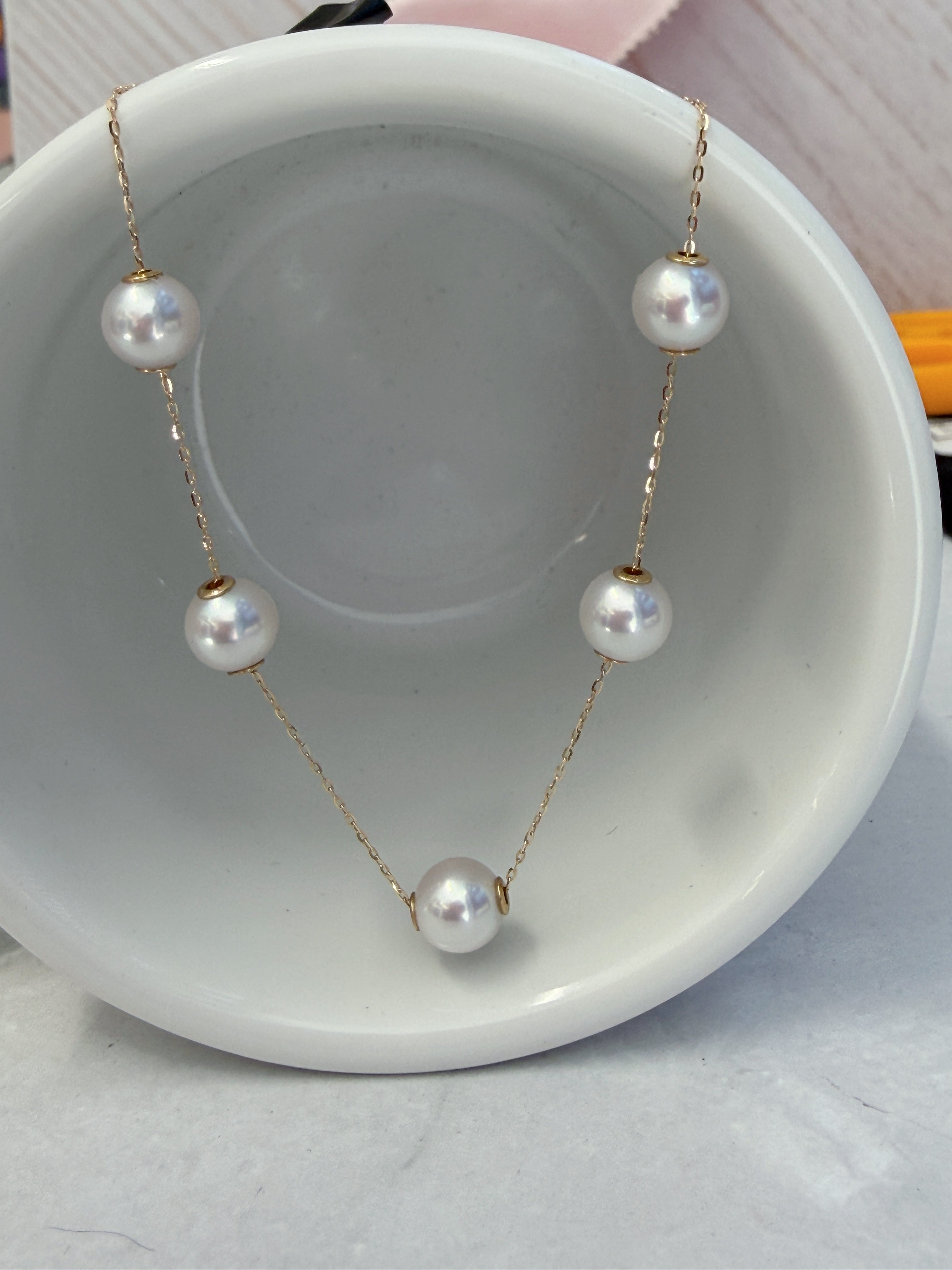 K18 Gold Akoya Pearl Two-Way Necklace
