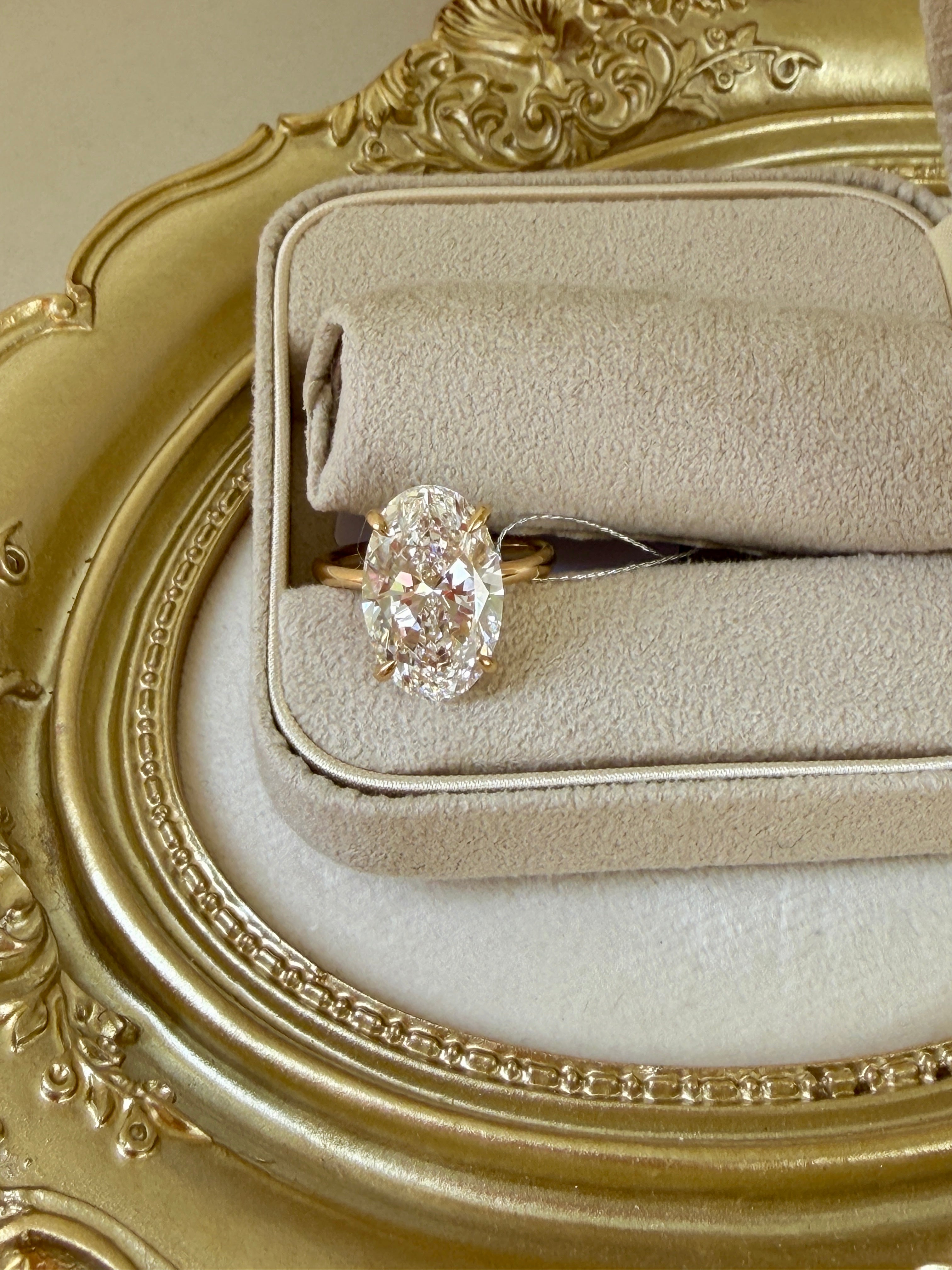 Oval Solitaire Diamond Ring 7CT