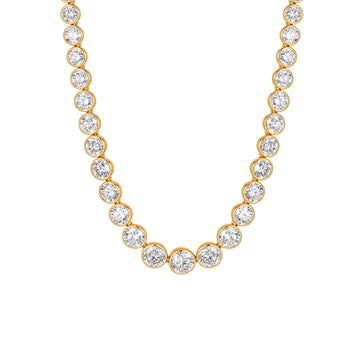 Graduated Bezel-Set Lab-Grown Diamond Riviera Necklace