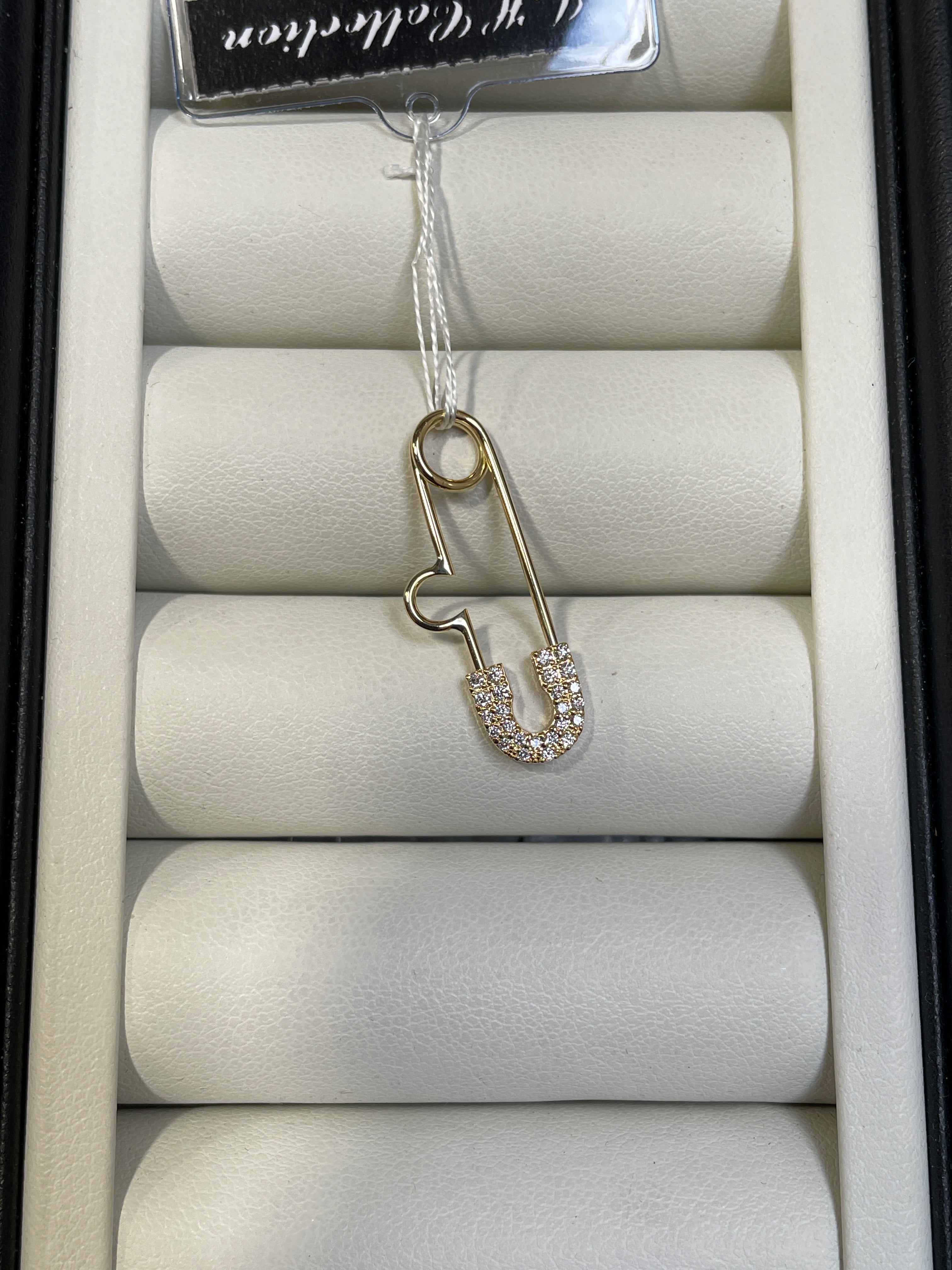 18K Gold & PT900 0.15ct Diamond Convertible Pendant Connector – 30mm