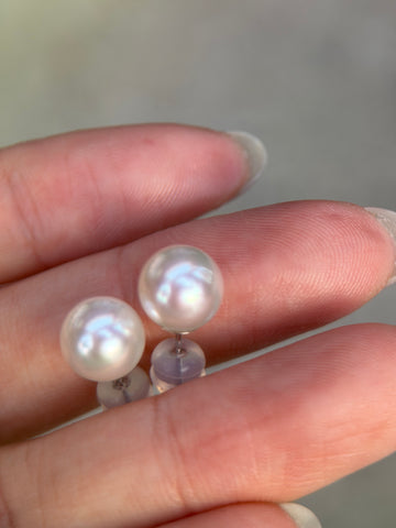 ⭐️8.1mm White South Sea Pearl Stud Earrings with Japan Pearl Science Laboratory Certificate