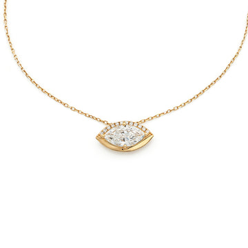 Marquise Cut Lab-Grown Diamond Necklace in 14K Gold