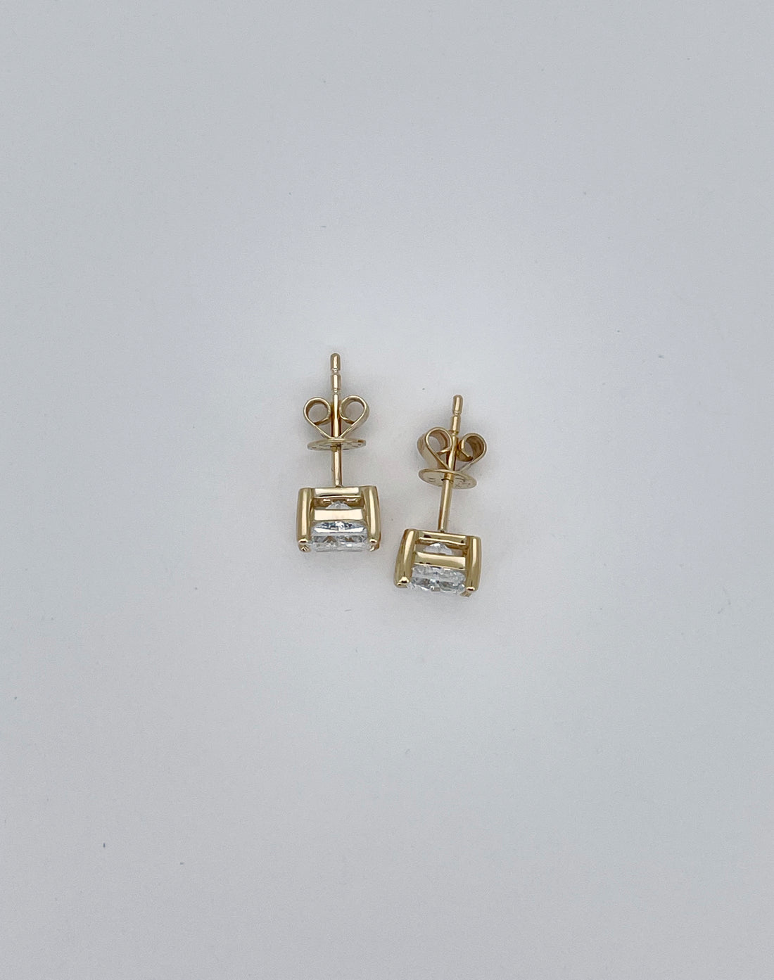 Princess Cut Lab Grown Diamond Stud Earrings 2CT