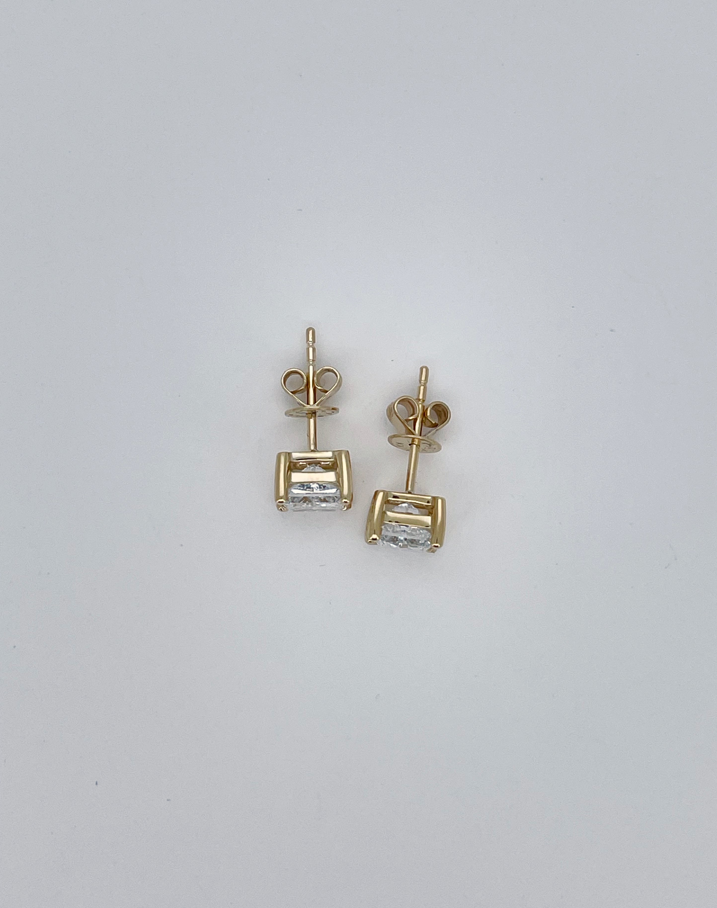 Princess Cut Lab Grown Diamond Stud Earrings 2CT