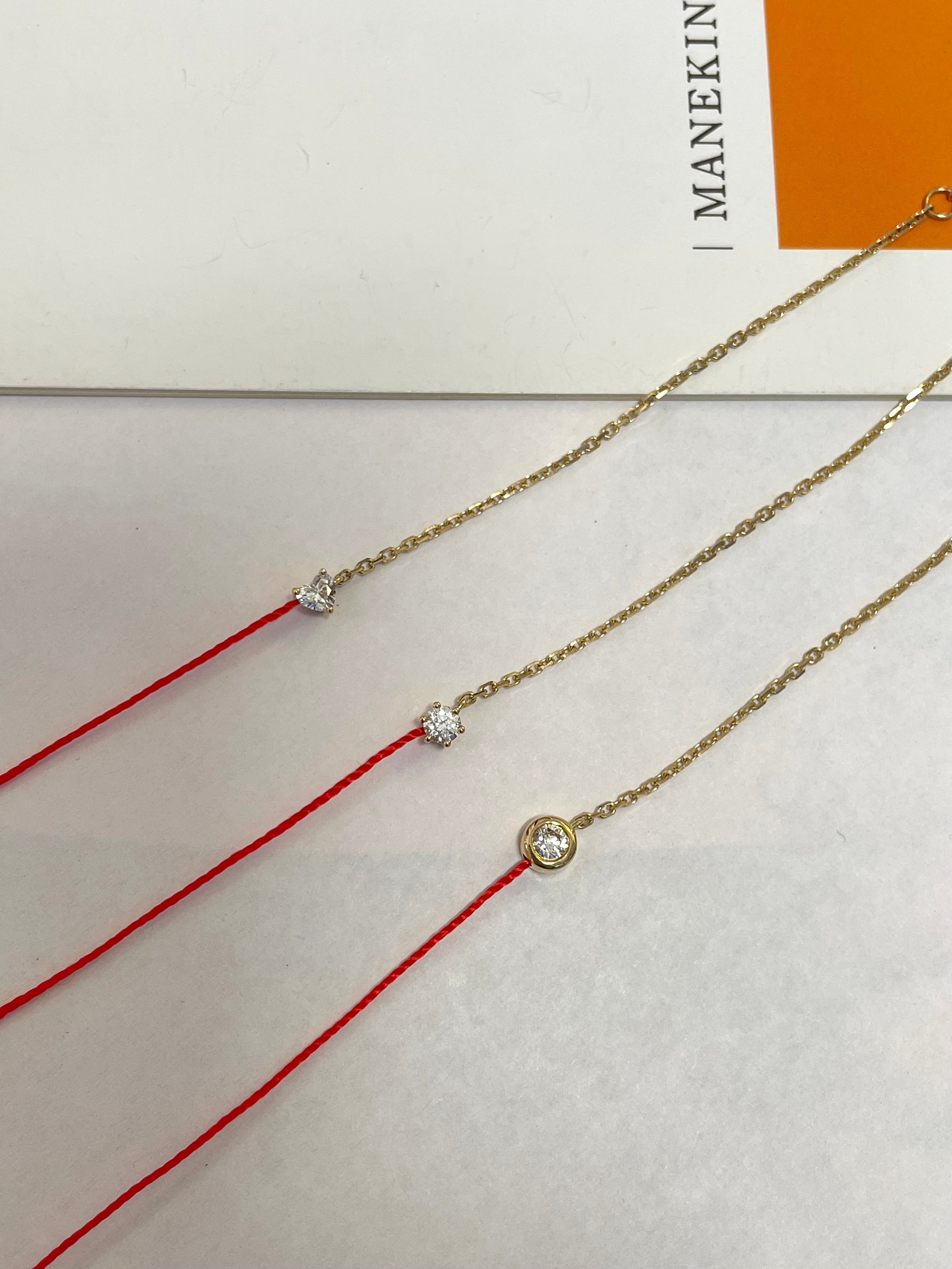 Red Line 0.1CT Diamond Bracelet In 18K Yellow Gold