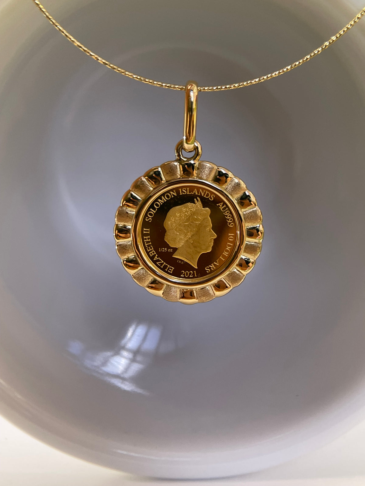 ⭐️24K+18K Angel Gold Coin, Diameter:20mm, 4.13g