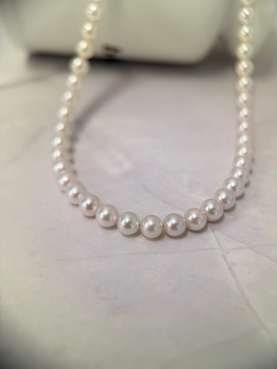 5-5.5mm Japanese Akoya White Pearl Necklace - AA+ Quality